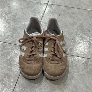 Adidas Tan and White Classic Sneakers